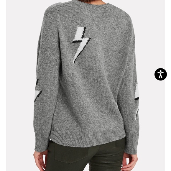 Rails, grey sweater with white and navy lightning bolts - Picture 3 of 5